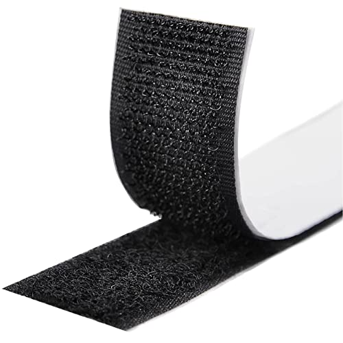 Fesoar Klettband Selbstklebend 8 Meter Extra Stark,Doppelseitig Klebende mit Klettverschluss 20 mm Breit Selbstklebendes Klebepad mit Flauschband und Hakenband (20 mm x 8 m, Schwarz) von Fesoar