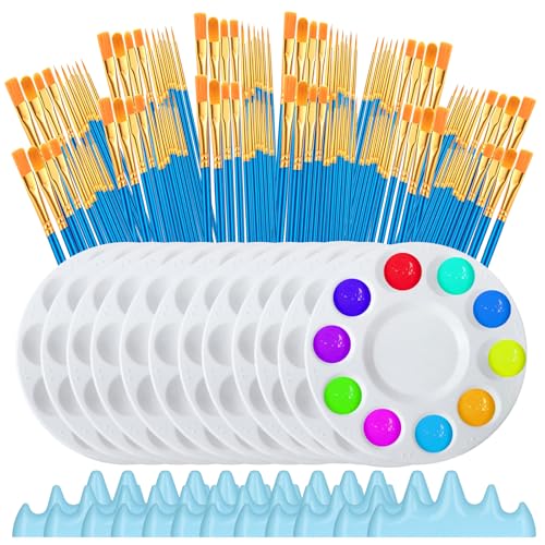 Fesorsi 144-teiliges Pinsel-Set, 120 Pinsel und 12 Malpaletten 16 cm, mit 12 Stifthaltern, praktische Aufbewahrung, für Aquarellmalerei, Tintenmalerei, Bastelmalerei Fesorsi 144-teiliges Pinsel-Set, 120 Pinsel und 12 Malpaletten 16 cm, mit 12 Stifthaltern, praktische Aufbewahrung, für Aquarellmalerei, Tintenmalerei, Bastelmalerei von Fesorsi