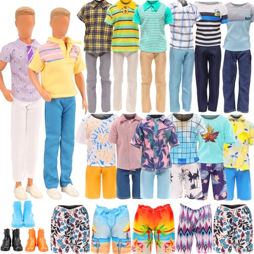 Festfun Kleidung für Puppen 12 Puppenkleidung enthält Tops Kleidung T-Shirt Oberteile Hosen für 12 Zoll JungenPuppen Zufällig Verschickt von Festfun