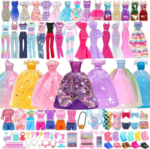 Festfun Kleidung für Puppen 74 Puppenkleidung enthält Kleider Abendkleider Oberteile Hosen Badeanzug Zubehör Schuhe Handtasche Amrband für 11,5 Zoll 30 cm Mädchen Puppen Festfun Kleidung für Puppen 74 Puppenkleidung enthält Kleider Abendkleider Oberteile Hosen Badeanzug Zubehör Schuhe Handtasche Amrband für 11,5 Zoll 30 cm Mädchen Puppen von Festfun