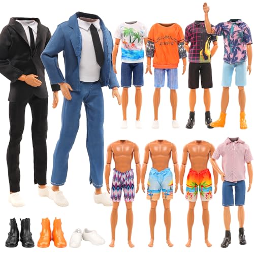Festfun Kleidung für Puppen 8 Puppenkleidung enthält Anzug Tops Kleidung T-Shirt Hemd Hosen für 12 Zoll JungenPuppen Zufällig Verschickt von Festfun