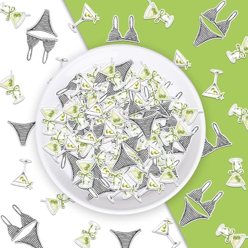 200 Stück Bikinis und Martinis Junggesellinnenabschied, Martini-Thema, Tischdekoration, Bikinis, Diamantring, grüne Martini-Becher, Papierstreuungen für Martini-Bar, Strandthema, 200 Stück Bikinis und Martinis Junggesellinnenabschied, Martini-Thema, Tischdekoration, Bikinis, Diamantring, grüne Martini-Becher, Papierstreuungen für Martini-Bar, Strandthema, von Festiblast