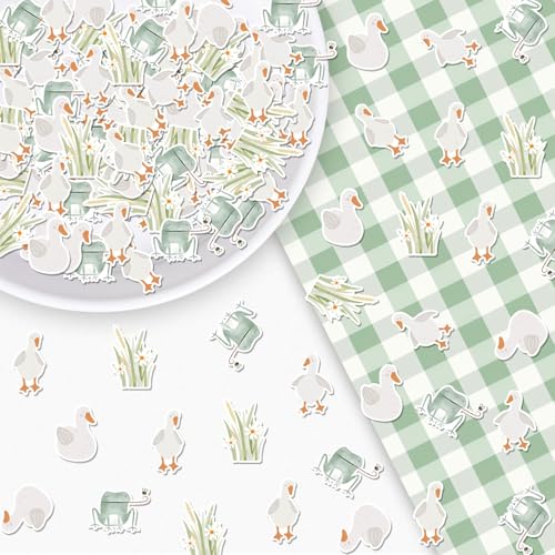 200 Stück Gänse-Konfetti, Gänsemuster, Tischstreu-Konfetti mit grünen Grasfröschen für Bauernhoftier-Themen, Babyparty, Dekoration, Mädchen, Jungen, Geburtstagsparty-Zubehör 200 Stück Gänse-Konfetti, Gänsemuster, Tischstreu-Konfetti mit grünen Grasfröschen für Bauernhoftier-Themen, Babyparty, Dekoration, Mädchen, Jungen, Geburtstagsparty-Zubehör von Festiblast