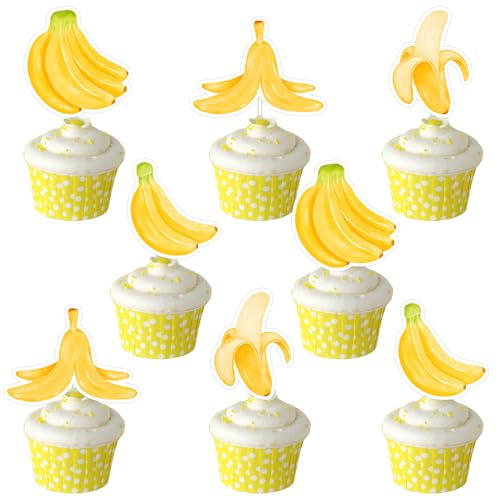 36 Stück Bananen-Geburtstags-Cupcke-Aufsätze, One Is Bananen-Cupcake-Topper, tropisches Obst-Thema, Cupcake-Picks, Let's Go-Banananen-Party-Dekoration für niedliche Bananen, Geburtstag, Babyparty, 36 Stück Bananen-Geburtstags-Cupcke-Aufsätze, One Is Bananen-Cupcake-Topper, tropisches Obst-Thema, Cupcake-Picks, Let's Go-Banananen-Party-Dekoration für niedliche Bananen, Geburtstag, Babyparty, von Festiblast