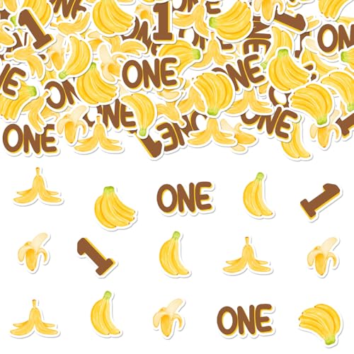 Bananen-Konfetti zum 1. Geburtstag, Tischkonfetti, tropische Früchte, Tischdekoration, "One Is Bananen-Dekoration", Obst-Themen-Dekorationen für Kinder, 1. Geburtstag, 200 Stück Bananen-Konfetti zum 1. Geburtstag, Tischkonfetti, tropische Früchte, Tischdekoration, "One Is Bananen-Dekoration", Obst-Themen-Dekorationen für Kinder, 1. Geburtstag, 200 Stück von Festiblast