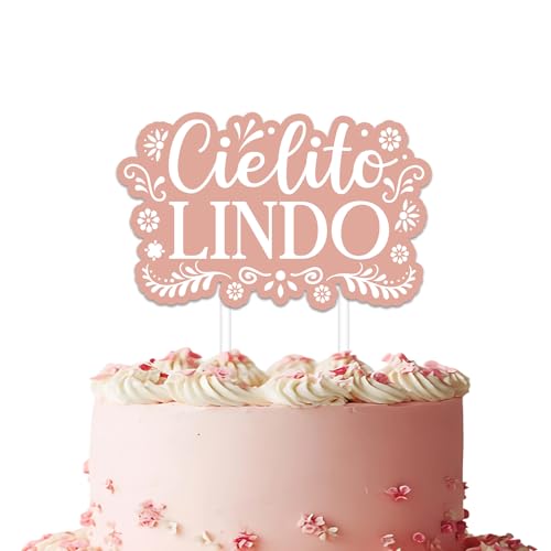Cielito Lindo Partydekorationen, rosa Cielito Lindo Papel Picado Cake Topper Mexikanisches Thema Kuchendekoration für Mädchen Babyparty Mexikanischer Cinco de Mayo Fiesta Cielito Lindo Partydekorationen, rosa Cielito Lindo Papel Picado Cake Topper Mexikanisches Thema Kuchendekoration für Mädchen Babyparty Mexikanischer Cinco de Mayo Fiesta von Festiblast