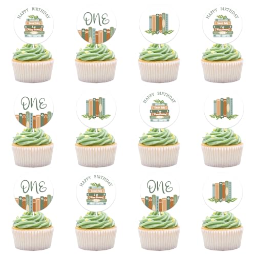 Cupcake-Aufsätze für Geschichtenbuch, Geschichtenbuch, Babyparty, Dekoration, Buch, 1. Geburtstag, Cupcake-Picks, 1. Kapitel, Kuchendekorationen, Buch-Club-Thema, 1. Geburtstag, Babyparty-Zubehör, 36 von Festiblast