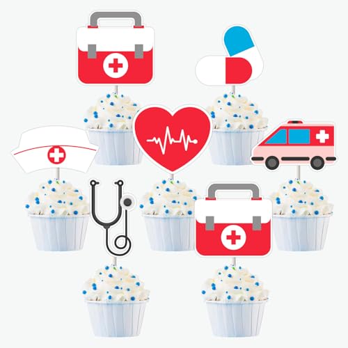 Cupcake-Topper für Krankenschwestern, Schule, Schulabschluss, Cupcake-Picks, Krankenschwester-Kuchendekorationen, medizinischer Arzt, Party-Dekoration für Krankenschwestern, Woche, Krankenschwestern, Cupcake-Topper für Krankenschwestern, Schule, Schulabschluss, Cupcake-Picks, Krankenschwester-Kuchendekorationen, medizinischer Arzt, Party-Dekoration für Krankenschwestern, Woche, Krankenschwestern, von Festiblast