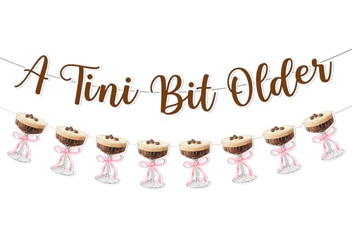 Espresso Martini Girlande, Tiny Bit Ältere Thema Geburtstag Dekoration A Tini Bit Ältere Banner Espresso Martini Tasse Rosa Schleife Banner Girlande für Frauen Martini Bar Geburtstag Party Supplies Espresso Martini Girlande, Tiny Bit Ältere Thema Geburtstag Dekoration A Tini Bit Ältere Banner Espresso Martini Tasse Rosa Schleife Banner Girlande für Frauen Martini Bar Geburtstag Party Supplies von Festiblast