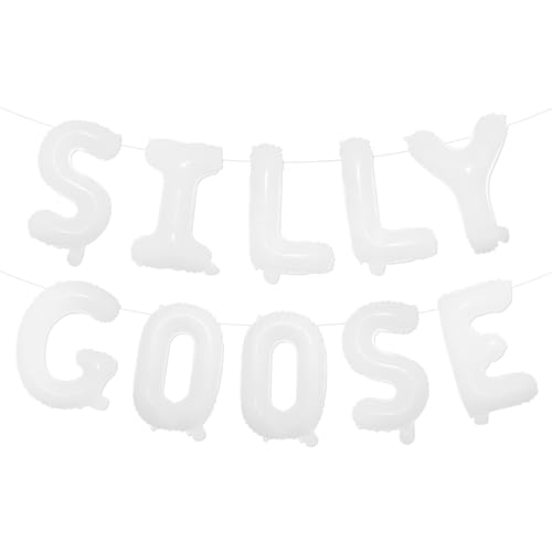 Folienballons für Babypartys, Silly Goose Balloon Banner Weiße Gans Tier Babyparty Dekorationen Bauernhof Tier Themed Geburtstag Party Dekor für Mädchen Jungen 1. 2. 3. Geburtstag Babyparty von Festiblast