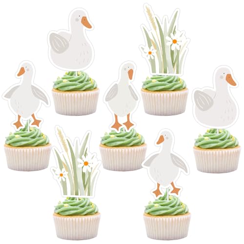 Gänsemotiv-Dekoration, 36 Stück, Gans 1. Geburtstag, Cupcake-Topper, Bauernhoftiere, Gänsedekorationen für Mädchen, Jungen, Babyparty, Geburtstagsparty-Zubehör Gänsemotiv-Dekoration, 36 Stück, Gans 1. Geburtstag, Cupcake-Topper, Bauernhoftiere, Gänsedekorationen für Mädchen, Jungen, Babyparty, Geburtstagsparty-Zubehör von Festiblast
