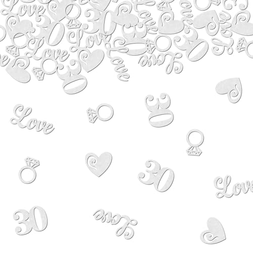 Glitzer-Papier-Konfetti zum 30. Hochzeitstag, silberfarben, Partydekoration, Konfetti, Tischstreuung, Jubiläumsparty-Dekorationen, 200 Stück Glitzer-Papier-Konfetti zum 30. Hochzeitstag, silberfarben, Partydekoration, Konfetti, Tischstreuung, Jubiläumsparty-Dekorationen, 200 Stück von Festiblast