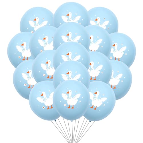 Goose Themed Birthday Party Decorations, Silly Goose Balloons Geese Baby Shower Decoration Farm Animal Theme Latex Balloons Set for Kids Birthday Baby Shower Party Supplies (Blue) von Festiblast
