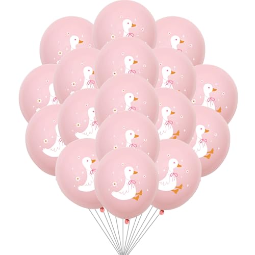 Goose Themed Birthday Party Decorations, Silly Goose Balloons Geese Baby Shower Decoration Farm Animal Theme Latex Balloons Set for Kids Birthday Baby Shower Party Supplies (Pink) von Festiblast