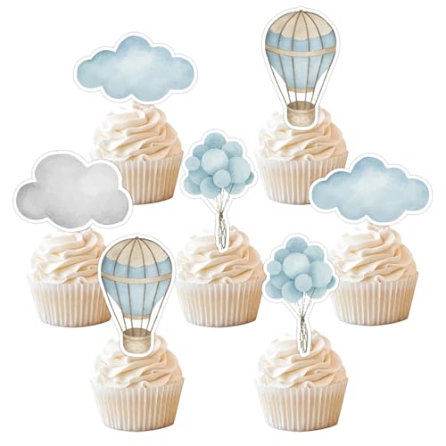 Heißluftballon-Cupcake-Topper, blaue Wolke Heißluftballon-Cupcake-Topper, Babyparty, Kuchenpicks, Abenteuer, Babyparty, Party-Dekoration für Jungen und Mädchen Heißluftballon-Cupcake-Topper, blaue Wolke Heißluftballon-Cupcake-Topper, Babyparty, Kuchenpicks, Abenteuer, Babyparty, Party-Dekoration für Jungen und Mädchen von Festiblast