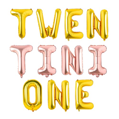 Martini Thema Geburtstagsdekorationen, Twen Tini One Letter Ballon Set Gold Happy 21st Birthday Ballon Banner 16 Zoll A Tini Bit Older Birthday Ballon Dekor für Mädchen 21. Geburtstag Party Supplies Martini Thema Geburtstagsdekorationen, Twen Tini One Letter Ballon Set Gold Happy 21st Birthday Ballon Banner 16 Zoll A Tini Bit Older Birthday Ballon Dekor für Mädchen 21. Geburtstag Party Supplies von Festiblast
