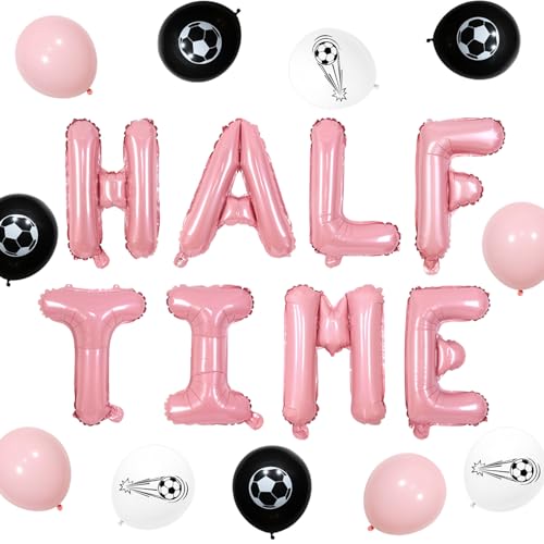 Rosa Fußball-Themen-Halbzeit-Geburtstagsdekorationen, Halbzeit-Geburtstags-Thema, Aluminiumfolien-Ballon-Set, Rosa, 6 Monate, Geburtstagsballons, Fußball, 1/2 Geburtstag, Partyzubehör für Mädchen Rosa Fußball-Themen-Halbzeit-Geburtstagsdekorationen, Halbzeit-Geburtstags-Thema, Aluminiumfolien-Ballon-Set, Rosa, 6 Monate, Geburtstagsballons, Fußball, 1/2 Geburtstag, Partyzubehör für Mädchen von Festiblast