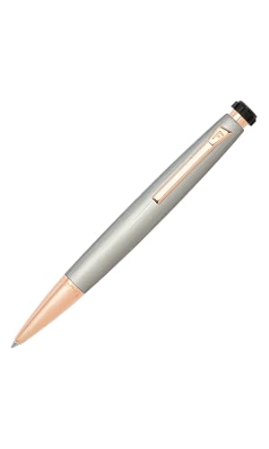 Festina Office Kugelschreiber aus der Chronbike Kollektion, mit Roségoldenen Akzenten, silberner Schreibkörper, hergestellt aus Messing und Aluminium, mit Druckmechanik, FSC1634B von Festina
