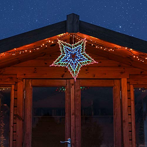 Festive Lights - LED-Stern Silhouette, mit 100 Weißen LEDs und Multifunktions-Controller für innen/außen (Mehrfarbig) von Festive Lights