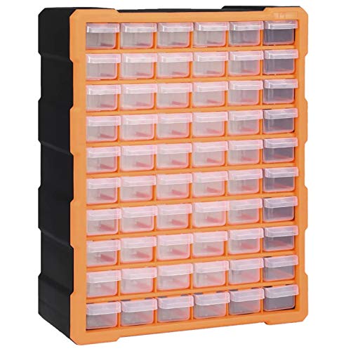 Festnight Kleinteilemagazin Sortierkasten Multi-Schubladen-Organizer Sortimentskasten Sortimentsbox Schraubenbox Sortierbox für Kleinteile ordnungssystem Werkstatt mit 60 Schubladen 38x16x47,5 cm von Festnight