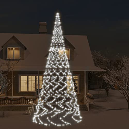 Festnight LED Weihnachtsbaum Außen,Lichterbaum Aussen, Beleuchteter Weihnachtsbaum Außen, Kaltweiß, Tannenbaum Beleuchtung 3000 LEDs 800cm Weihnachtsdeko Aussen von Festnight