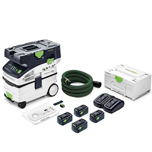 Festool Akku-Absaugmobil CTMC MIDI I-Plus CLEANTEC (mit Hauptfilter, SELFCLEAN Filtersack, SaugschlauchR, Sauger-Fernbedienung, Energie-Set SYS 18V) von Festool