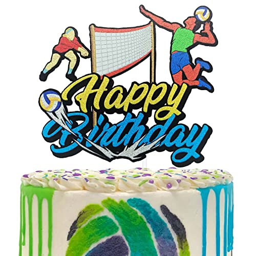 Volleyball Happy Birthday Cake Topper, Volleyball Sport Thema Geburtstag Party Dekoration, Strand Volleyball Party Favor für Volleyballfans Volleyball Happy Birthday Cake Topper, Volleyball Sport Thema Geburtstag Party Dekoration, Strand Volleyball Party Favor für Volleyballfans von Festus