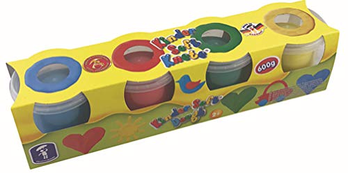 Feuchtmann Spielwaren Feuchtmann 628.0510 - Kinder Soft Knete, Set mit 4 Dosen à ca. 150 g, lufttrocknende Modelliermasse für Kinder ab 3 Jahre als Geschenk für kreatives Spielen von Feuchtmann