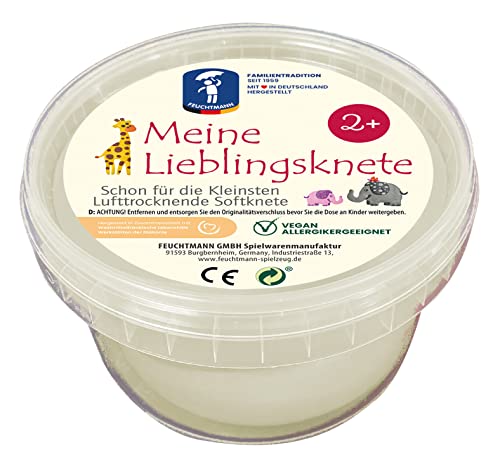 Feuchtmann MEINE LIEBLINGSKNETE Edu Edition | 500g Kinderknete Einzeldose | glutenfreie Spielknete vegan | lufttrocknende Knete | ungiftige Modelliermasse für kreatives Spielen, FARBE:Weiß von Feuchtmann