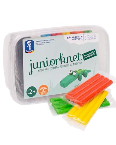 Feuchtmann JUNiORKNET Maxi | Knetset 14 x 35g Kinderknete in Stangen | vegane glutenfreie Spielknete | Nicht trocknende Knete | ungiftige Modelliermasse für Kinder (ab 2 Jahre) von Feuchtmann