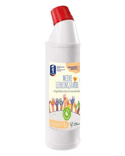 Feuchtmann MEINE LIEBLINGSFARBE Edu Bottle | 900g cremige Fingerfarbe Einzelflasche | hautfreundliche Fingermalfarbe auf Wasserbasis | ungiftig, auswaschbar | Malfarben Kinder (ab 2 Jahre), FARBE:Weiß von Feuchtmann