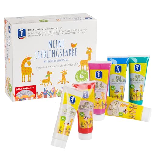 Feuchtmann MEINE LIEBLINGSFARBE Malset | 6 x 75g cremige Fingerfarben in Tuben + 2 Malkarten | sichere Naturfarbe auf Wasserbasis | hautfreundlich, auswaschbar | Malfarben Kinder | ab 2 Jahre Feuchtmann MEINE LIEBLINGSFARBE Malset | 6 x 75g cremige Fingerfarben in Tuben + 2 Malkarten | sichere Naturfarbe auf Wasserbasis | hautfreundlich, auswaschbar | Malfarben Kinder | ab 2 Jahre von Feuchtmann
