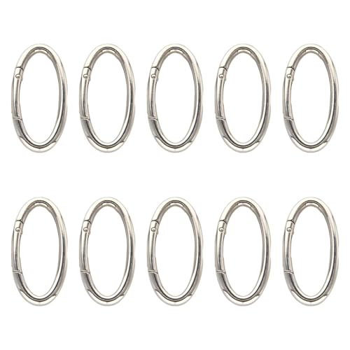 FewNvWa 10x Oval Frühling Snap Haken Schlüssel Ketten Schnalle Karabiner Snap Clip Frühling Schlüsselring für Angeln, Silber FewNvWa 10x Oval Frühling Snap Haken Schlüssel Ketten Schnalle Karabiner Snap Clip Frühling Schlüsselring für Angeln, Silber von FewNvWa