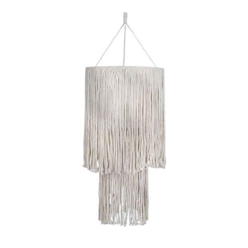 FewNvWa Makramee Lampe, Pendelleuchte, Handgefertigter Lampenschirm für Wohnräume, Style D von FewNvWa
