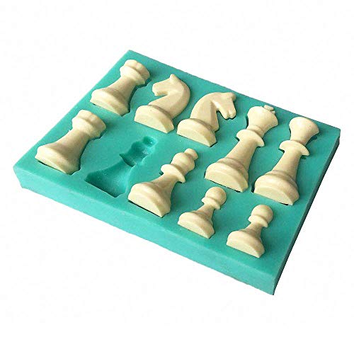 Fewo Silikonform für Fondant, Schachform, Schokoladenform, Epoxidharz, Bastelpapier, Ton, Wachs, Schmelzform - 10,9 x 7,6 x 1,5 cm, Random Color von Fewo