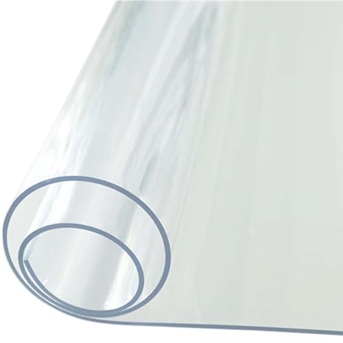 Ffsaacol Klarer PVC-Tischschutz, wasserdichte abwischbare Vinyl-Tischdecke, strapazierfähige Kunststoff-Tischdecke, Kratzfest für Schreibtische, Kaffee- und Esstische 1.5mm, 40x80cm/16x31in von Ffsaacol