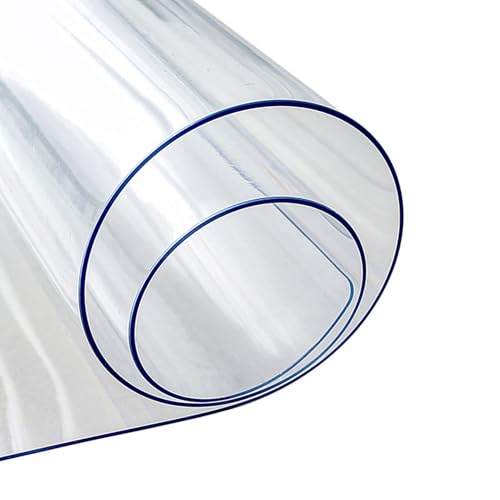 Ffsaacol Klarer rechteckiger PVC-Tischabdeckung, wasserdichte ölfeste Tischschutz, Kratzfeste plastische Tischdecke1mm, 65x110cm/26x43in von Ffsaacol