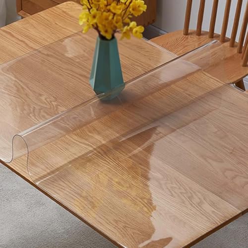 Ffsaacol Transparente Kunststoff-Tischdecke, PVC, rechteckig, wasserdicht und schmutzabweisend, hitzebeständig, leicht zu reinigen, 3 mm, 90 x 120 cm Ffsaacol Transparente Kunststoff-Tischdecke, PVC, rechteckig, wasserdicht und schmutzabweisend, hitzebeständig, leicht zu reinigen, 3 mm, 90 x 120 cm von Ffsaacol