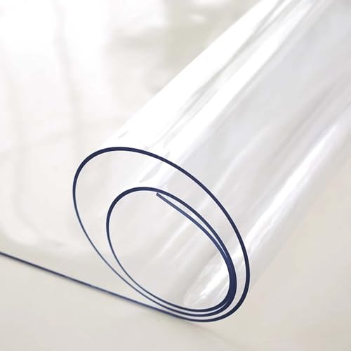 Ffsaacol Wasserdicht Klare Tischdecke, transparente Tischdecke, Tischdecke Durchsichtig Abwaschbar, Plastik Tischfolie Transparent, Hitzebeständig1.5mm, 70x80cm/28x31in von Ffsaacol