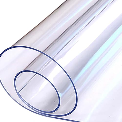 Ffsaacol Wasserdicht Rechteckige Klare Tischdecke, Tischdecke Abwaschbar PVC Plastik, Durchsichtige Tischdecken Wasserdicht, transparente Tischdecke, für Zuhause, Küche1.5mm,100x180cm/39x71in von Ffsaacol