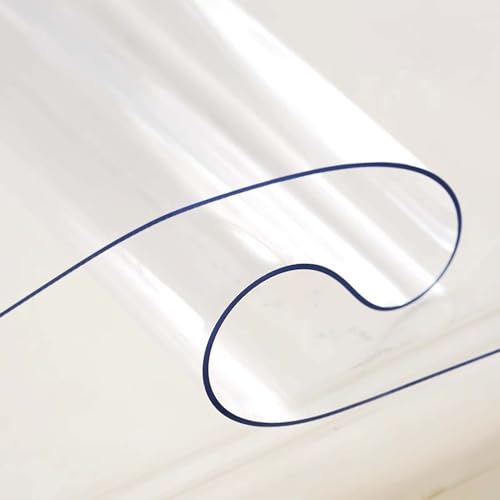 Tischdecke Transparent, Tischfolie transparent, Tischdecke Durchsichtig PVC, Wasserdicht Klare Tischdecke, für Küche Zuhause Picknick Outdoor1mm, 105x155cm/41x61in von Ffsaacol