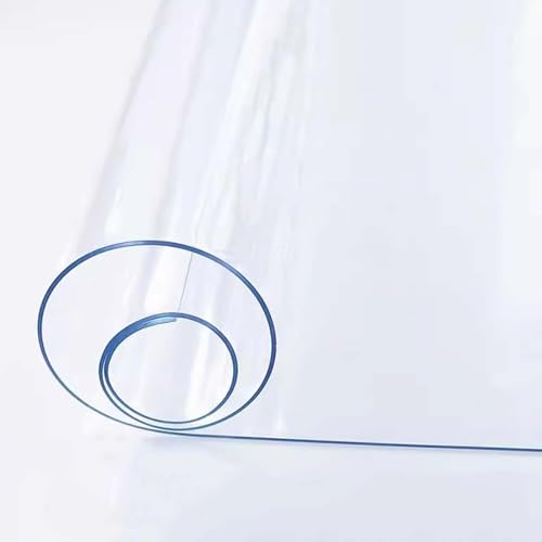 Transparent PVC Tischdecke Tischmatte, Transparent Tischdecke, Rechteckige transparente Schreibtischunterlage, Kratzfest, für Schreibtisch Tisch Esstisch1.5mm,40x80cm/16x31in von Ffsaacol