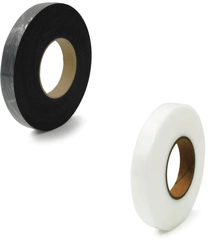 Heißschmelzklebeband für Stoff, doppelseitig, 2 Rollen (schwarz und weiß) – 0,6 Zoll x 100 m – Abdichten von Kleidung, Jeans, Kleidern – waschbeständig von Fgnuay