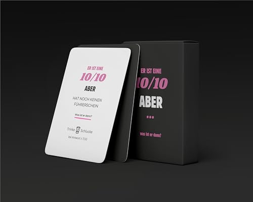 Er ist eine 10/10, Aber…, 10 von 10 Trinkspiel, 10 von 10 Aber Spiel für Girls’ Nights, Klassenfahrten Jungesellenabschiede & Partys mit 55 tiefgründigen Fragen Er ist eine 10/10, Aber…, 10 von 10 Trinkspiel, 10 von 10 Aber Spiel für Girls’ Nights, Klassenfahrten Jungesellenabschiede & Partys mit 55 tiefgründigen Fragen von Fhanely
