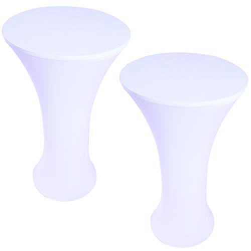 2 Packung 70x110cm Weiß Cocktail Tischdecke Rund Fitted Stretch Spandex Tischdecke für Party Hochzeit Bars 2 Packung 70x110cm Weiß Cocktail Tischdecke Rund Fitted Stretch Spandex Tischdecke für Party Hochzeit Bars von Fhberni