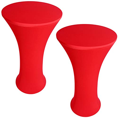 2 Packung 70x110cm rot Cocktail Tischdecke Runde Fitted Stretch Spandex Tischdecke für Party Hochzeit Bars 2 Packung 70x110cm rot Cocktail Tischdecke Runde Fitted Stretch Spandex Tischdecke für Party Hochzeit Bars von Fhberni