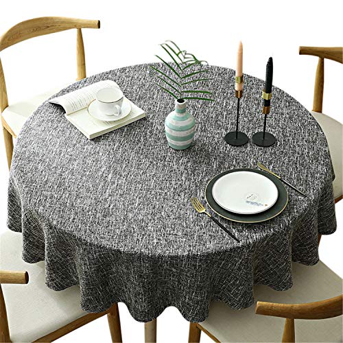 Schwere Runde Tischdecke - Dekorative Einfarbige Baumwolle Leinen für Küche Esszimmer Haus Tischdekoration, Dunkelgrau, 120 cm Schwere Runde Tischdecke - Dekorative Einfarbige Baumwolle Leinen für Küche Esszimmer Haus Tischdekoration, Dunkelgrau, 120 cm von Fhberni