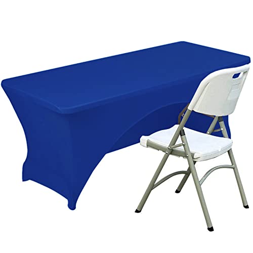Spandex Tischdecke Ausgestattete Polyester Tischdecke Stretch Tischdecke Tischdecke Offene Rückseite – 5FT/153CM, Königsblau Spandex Tischdecke Ausgestattete Polyester Tischdecke Stretch Tischdecke Tischdecke Offene Rückseite – 5FT/153CM, Königsblau von Fhberni