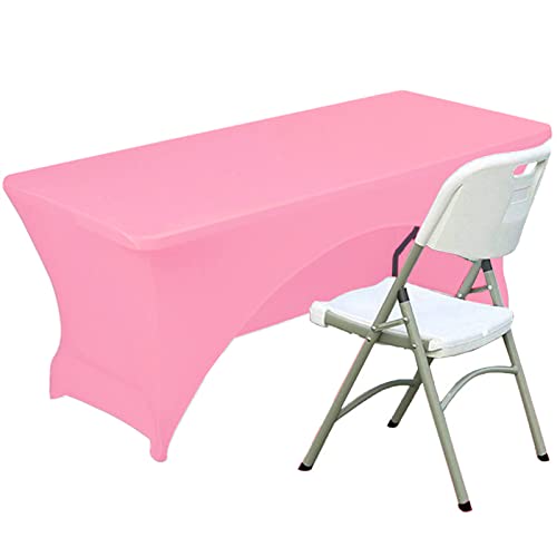 Spandex Tischdecke Fitting Polyester Tischdecke Stretch Tischdecke Tischplatte Offene Rückseite - 4FT/120CM, Rosa Spandex Tischdecke Fitting Polyester Tischdecke Stretch Tischdecke Tischplatte Offene Rückseite - 4FT/120CM, Rosa von Fhberni