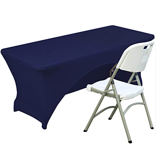 Spandex Tischdecke Polyester Tischdecke Stretch Tischdecke Tischdecke offene Rückseite – 244 cm, Marineblau Spandex Tischdecke Polyester Tischdecke Stretch Tischdecke Tischdecke offene Rückseite – 244 cm, Marineblau von Fhberni